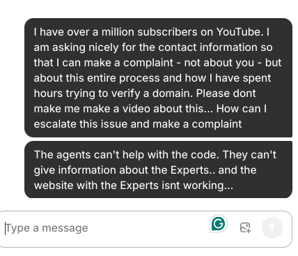 FloridaTraining's tweet photo. @shopify I wasted another 1.5 hours trying to connect my Shopify Store to my YouTube channel. That makes a total of 4 hours in 2 months. I am not happy. https://t.co/kAuapQ1vvv needs to be verified this week. https://t.co/sn9mSACVdY