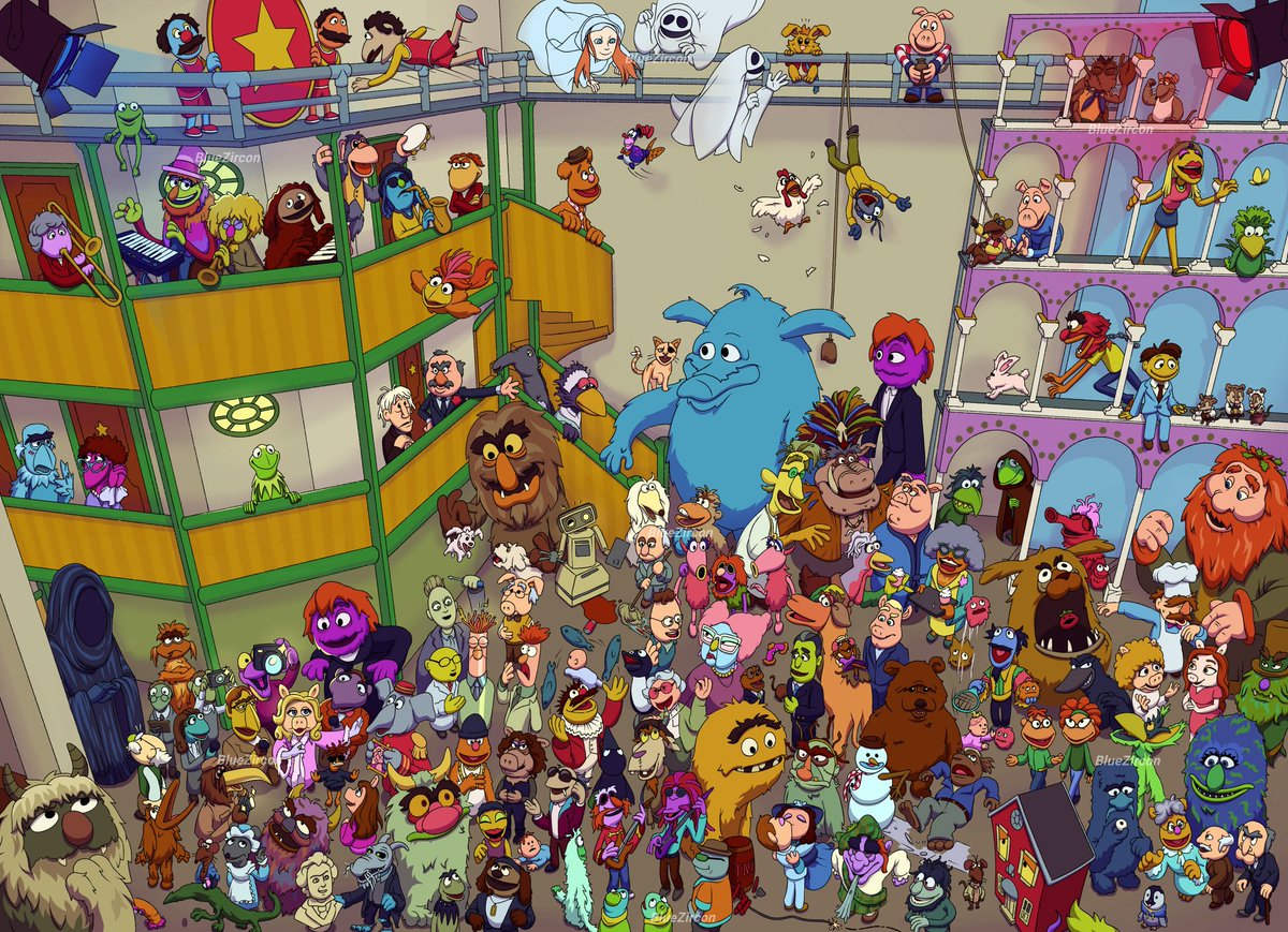 bluezircon4000's tweet image. 🎉 THE MUPPETS 🎉
Large poster featuring over 140 muppet characters! 

#muppets #muppettwt #themuppetshow #disney #fyp