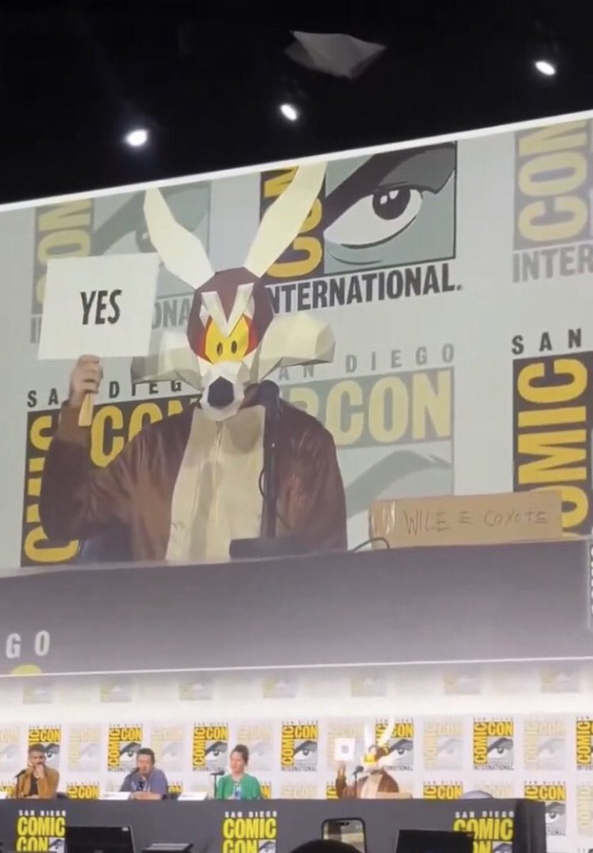 I would like to thank the person who protested outside of Warner Bros. in the rain while wearing a Wile E. Coyote outfit.

You made this possible.

Keep up the good work!