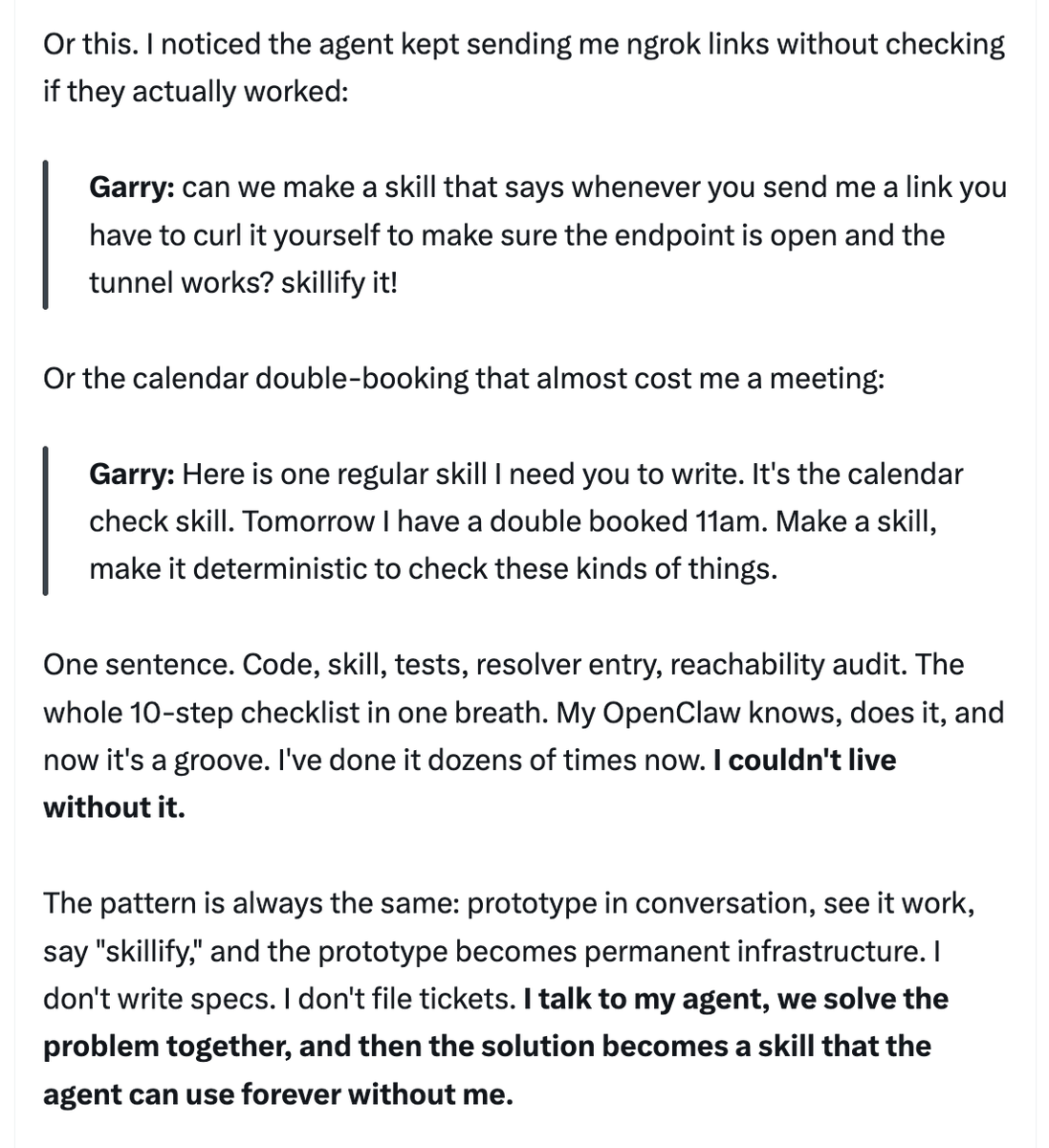 Garry Tan Describes Skill-Based Workflow for Agentic Coding