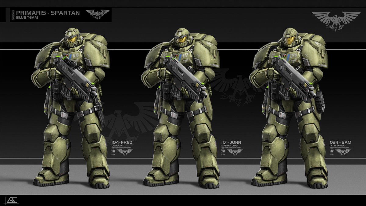GC_Conceptart's tweet image. And here we are, folks!

W40k meets Halo again!

If the ODSTs are Astartes, the Spartans can only be Primaris!

What do you think?

#Halo #W40k #art #noAI