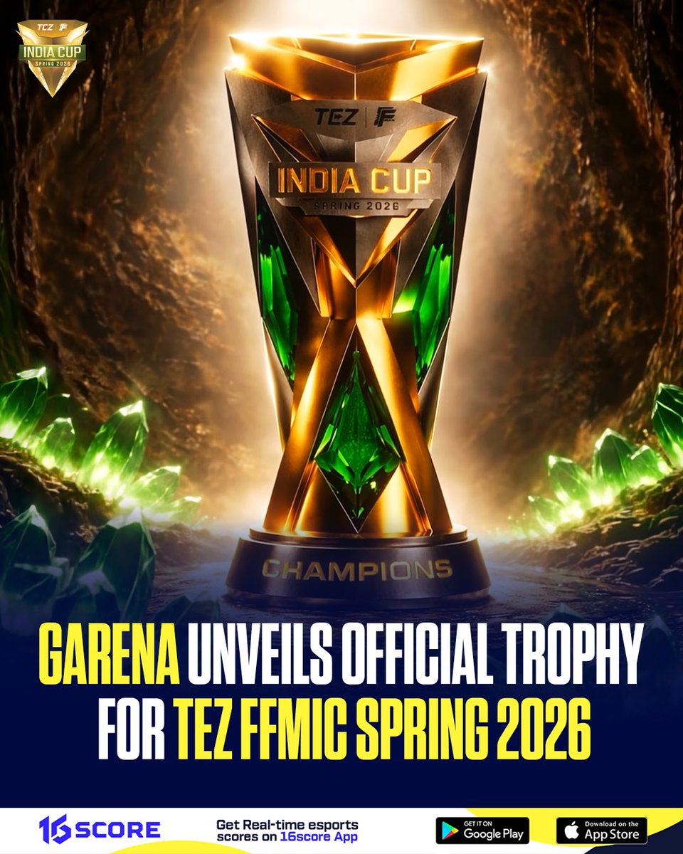 16scoreofficial's tweet image. Garena has officially unveiled the trophy for TEZ FFMIC Spring 2026 🏆🔥
A symbol of glory, dominance, and the ultimate grind  - this is what teams will be fighting for on the big stage.

With the stakes higher than ever, who’s ready to lift the trophy? 👀

#TrophyReveal #FFMIC