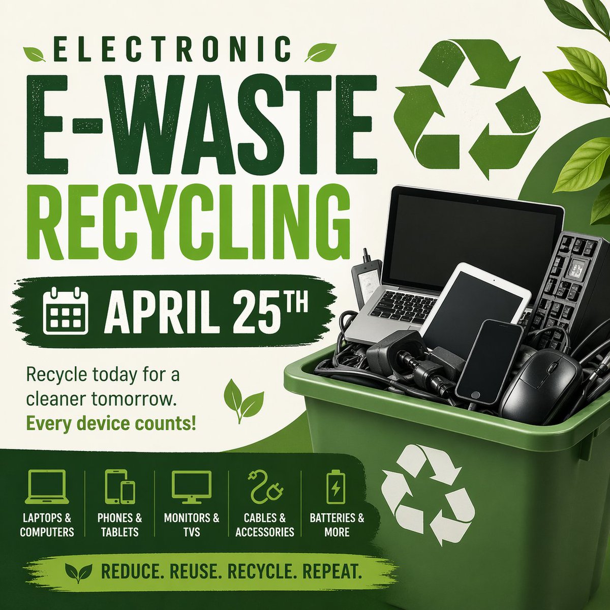 ModeraWestWash's tweet photo. ♻️ Electronic Recycling Drop-Off!

Hosted by the West Washington Park Neighborhood Association (WWPNA)
Got old electronics collecting dust? Bring them by and recycle responsibly!
📍 Where: Royal Crest Dairy
350 S Pearl Street
⏰ Time: 10 AM – 1 PM

Let’s keep our community... https://t.co/TAtadgdQYe