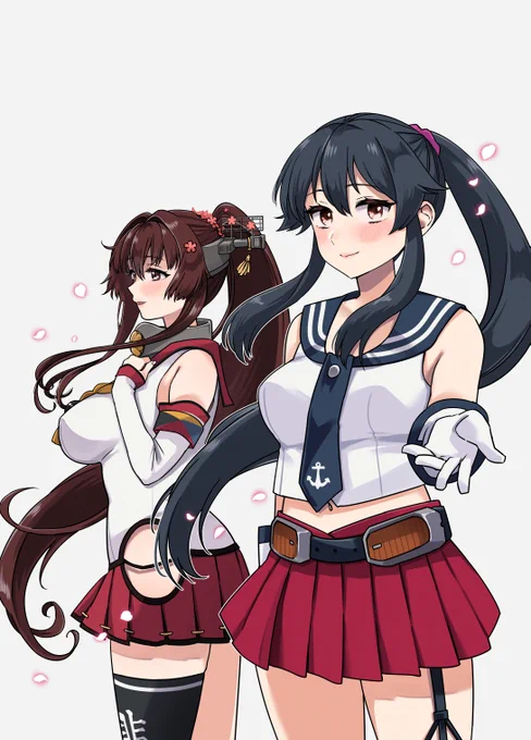 大和と矢矧の絵です