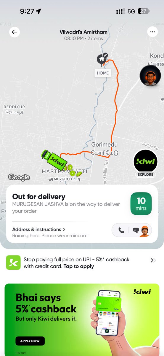 MelvinPradeep's tweet photo. One of the worst experience I’m having with @Swiggy ! Ordered food at 8:10! Still haven’t received the order ! It supposed to deliver within 45 mins https://t.co/zvN4g89Aim