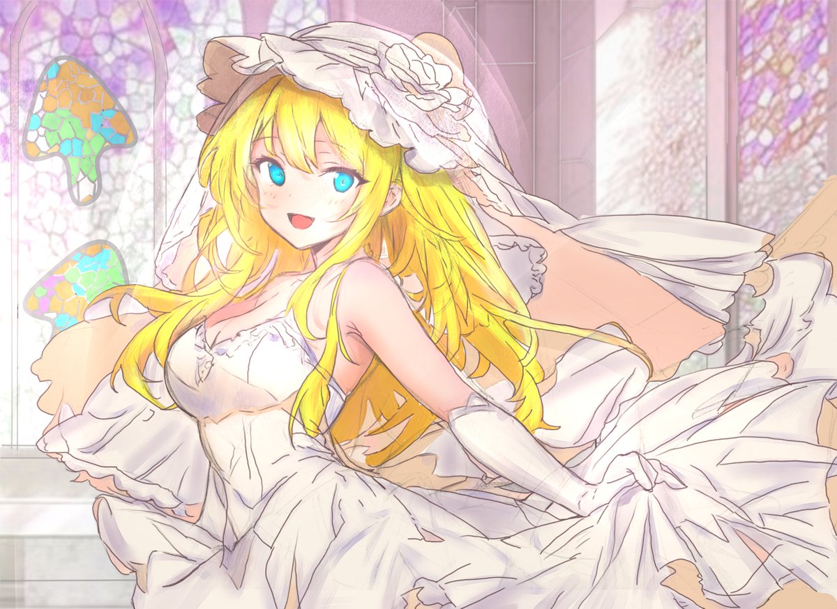 HaCo_Seseri's tweet photo. #茸下なめたけ　#絵ノキタケ　清楚神なめたけさん。　（ジ���ーンブライド先走り） https://t.co/w9EeuE7zCz