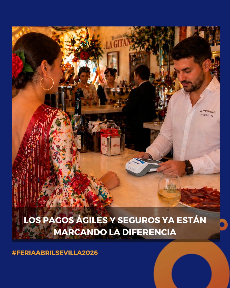 necomplus's tweet photo. Música, gente, rebujito… y ni una pausa. 💃🍷
En la Feria de Sevilla todo fluye.
Y el pago también debería hacerlo. 💳⚡
Por eso este año vuelve Artemispay.
Sin interrumpir el momentazo. ✨
#FeriaAbrilSevilla2026 #Artemispay https://t.co/q8X5umYt7E