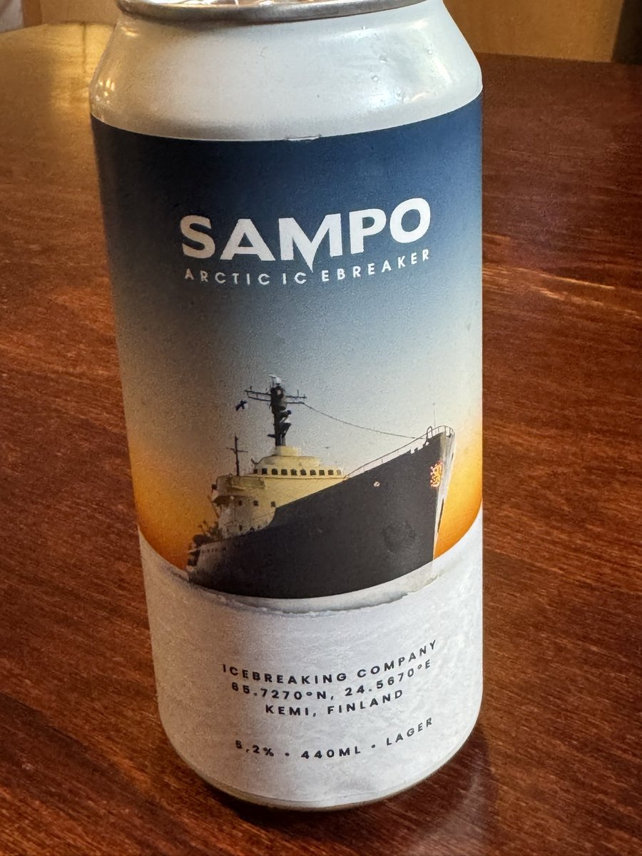 marko_pesonen's tweet photo. @AaltonenHannu  Onko suunnitelmissa saada Kupittaalle erää Tornion Panimon Sampo -olutta, jäänmurtajan Turun vierailun kunniaksi? https://t.co/qsJ0FoJXue