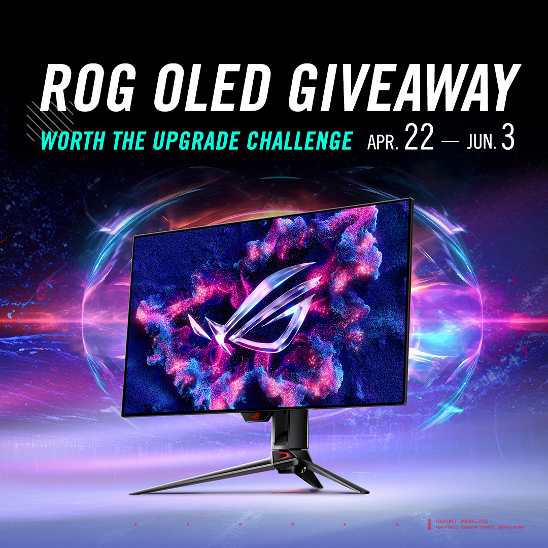 ASUS_ROG's tweet image. WANT AN #ROG OLED #MONITOR? 📣🖥️

It’s #Giveaway time!

Experience the power of True Black and give your setup the ultimate upgrade. 👇🏻
✅ Enter via the link rog.gg/WorthTheUpgrad…
✅ Join the #WorthTheUpgradeChallenge

The grind for the perfect setup starts here, GLHF! 🎮
