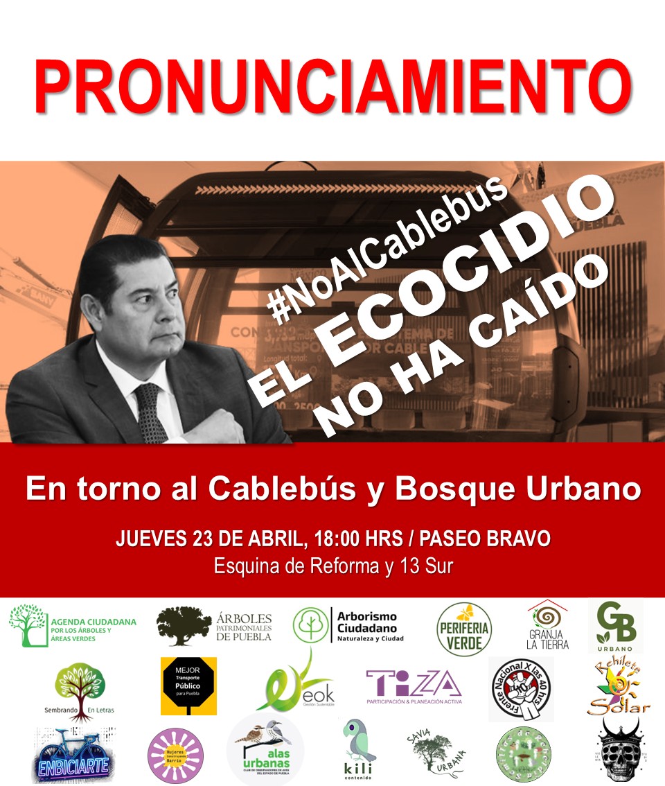 #NoAlCablebus
Las demanda de respeto a las áreas verdes así como la transparencia del proyecto no han sido atendidas. Por el contrario prevalece la descslificación y los discursos simplistas y repetitivos.
<a href="/armentapuebla_/">Alejandro Armenta</a> <a href="/Claudiashein/">Claudia Sheinbaum Pardo</a> <a href="/pepechedrauimx/">Pepe Chedraui 🇲🇽</a> <a href="/JLG_PARRA/">José Luis García Parra</a> <a href="/LiliaCedilloMX/">Lilia Cedillo Ramírez</a>