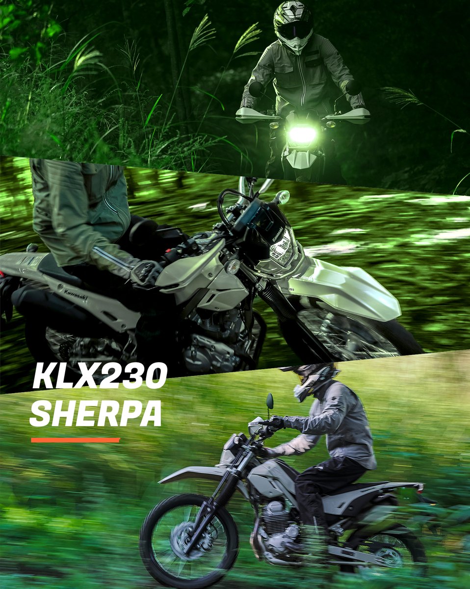 KawasakiUSA's tweet image. Let the KLX230 SHERPA be your guide on your way to get in touch with nature. 
#TheUltimateEscapeArtist #KLX230SHERPA #GoodTimes #Kawasaki