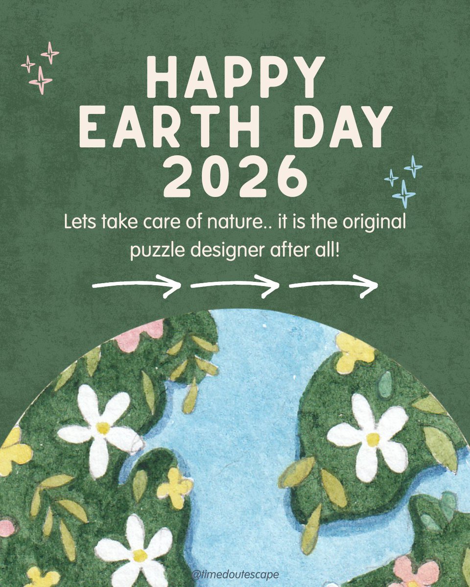 TimedOutEscape's tweet photo. Happy Earth Day from all of us at Timed Out Escape! 🌍🧩 

Did any of these fun facts surprise you?
-
-
-
#earthday2026 #escaperoom #thingstodoclt #funfacts #earthmonth https://t.co/8TICytfVgx