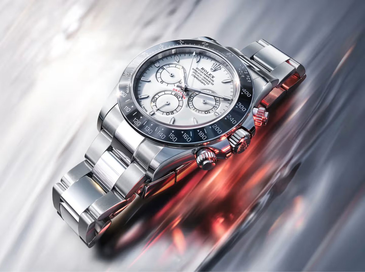 I_chrono_'s tweet photo. Rolex Cosmograph Daytona 126500LN — where precision meets timeless design.
White dial, black Cerachrom bezel, and the unmistakable racing heritage.
One of the most sought-after chronographs in the world.
Pure demand. Pure performance.

https://t.co/Dy6aaNKwth — coming soon. https://t.co/u8zBgamZX6
