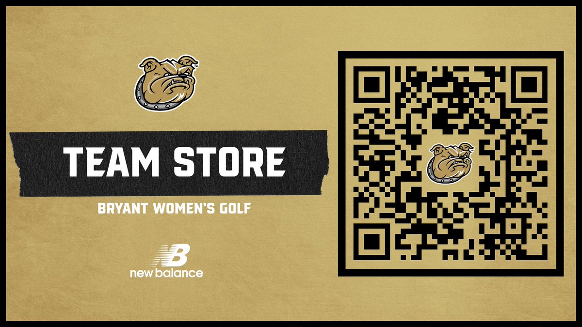 BryantWGolf's tweet photo. New team store is live! Use the QR code or the link in the bio to purchase Bryant Women's Golf gear. https://t.co/H2fd8YqmbB