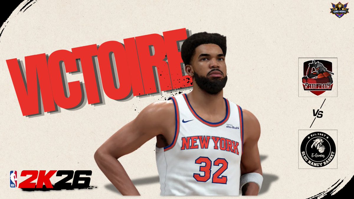 EsportSaturlity's tweet image. 🏀 @EuroHoops2K S12 | Qualifiers

Victoire 2–1 hier 🆚 @SLUC_eGaming 🔥

➡️ Prochaine étape : match pour la qualification en Division 1

GGs WP 🤝 GL pour la suite 🇫🇷

 #NBA2K