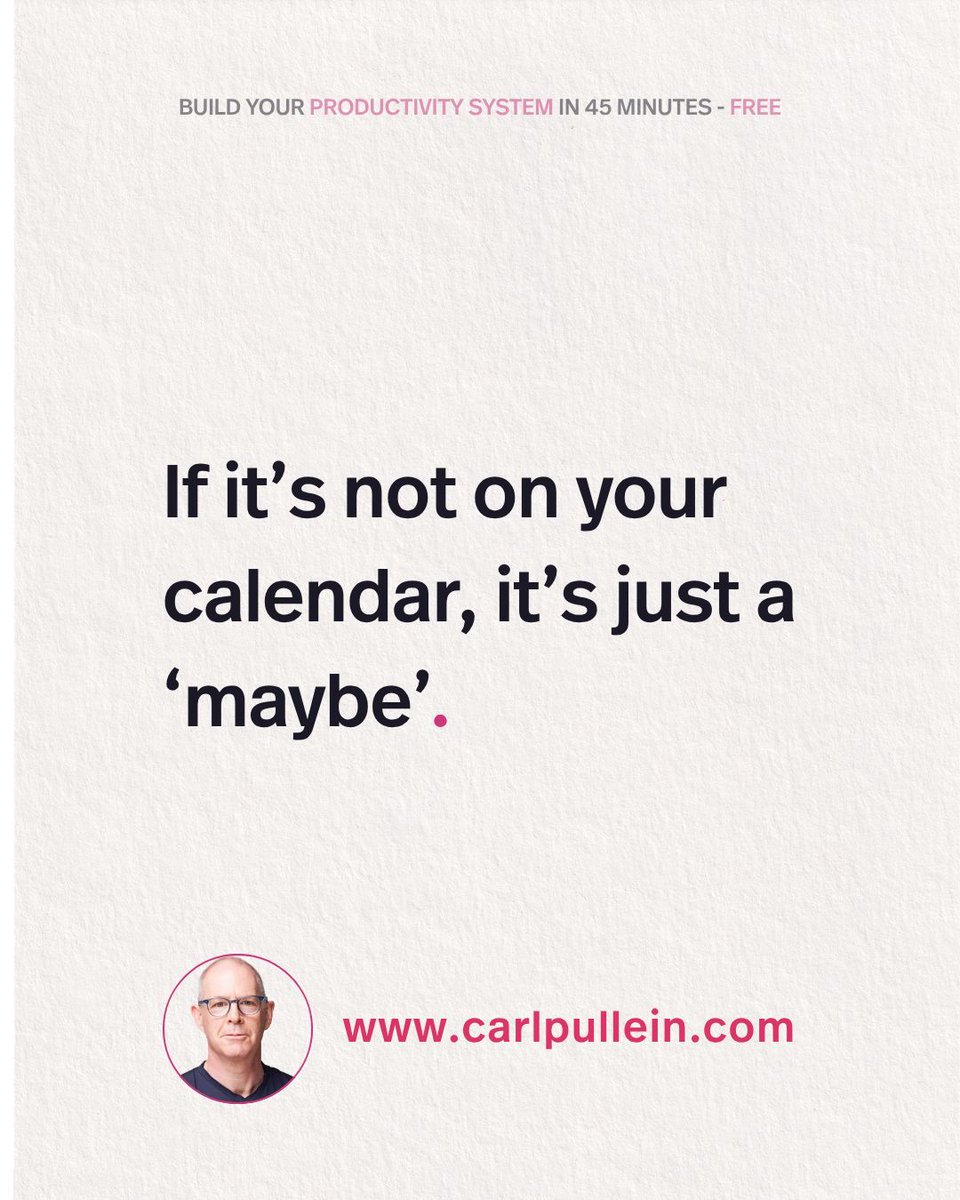 carl_pullein's tweet photo. Be honest… how many things on your to-do list never happen?

Because you didn’t decide when.

That’s where most people get stuck.

They collect.
They organise.
But they never actually do.

The COD Method fixes that gap.

It turns “I should do this” into “I did it.”

Start using your time on purpose, not vibes. 
https://t.co/QfjSq7B36X