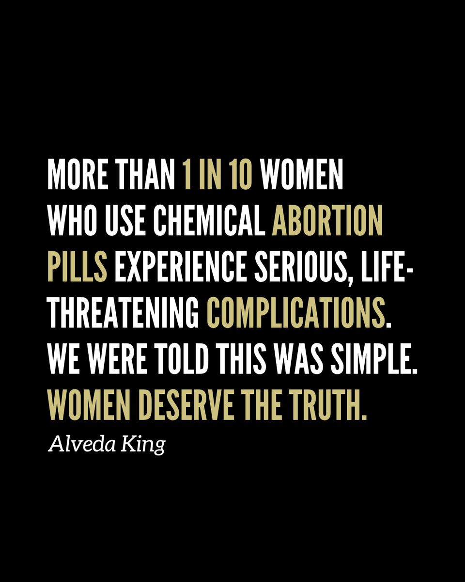 AlvedaCKing's tweet image. Women deserve better than slogans. Women deserve the truth.

If serious risks are involved, those risks should be spoken plainly. Real compassion tells the truth. Real care protects women. And real love doesn’t hide the cost.

#WomenDeserveBetter #ProLife #TellTheTruth