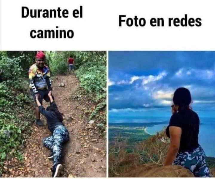 Lo que importa es la foto que uno sube, el proceso pa llegar es diferente jajjaa 😂