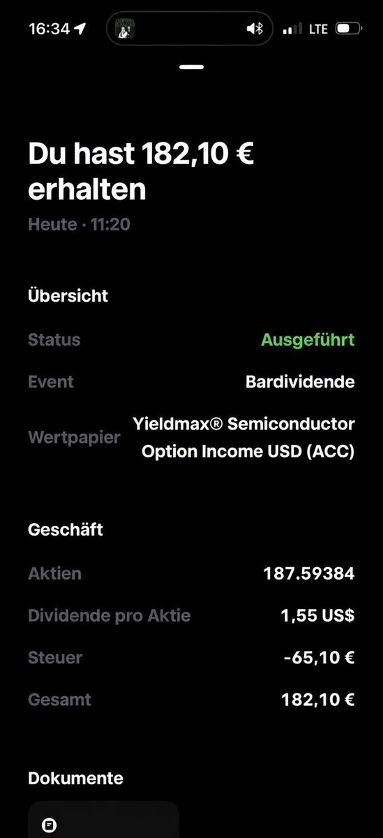 thekai1211's tweet photo. 🚨 EXPOSED: Nur 1 Monat im YieldMax YCHP – 7.829,50 € investiert, jetzt 8.893,80 € (+13,59 %) + 182,10 € Dividende! 🔥

Gerade mal 30 Tage dabei und schon richtig krass performt.

Ich bin über DCA ins  
HANetf II ICAV - YieldMax® Semiconductor Option Income UCITS ETF - Distributing  
(Ticker: YCHP | WKN: A417E0 | ISIN: IE000T8QD852) eingestiegen.

Gesamt investiert: 7.829,50 €

Stand heute (22. April):
→ Aktuelle Position: 8.893,80 € (+13,59 %)
→ Heute Dividende: 182,10 € (nach Steuern)

Screenshots 👇