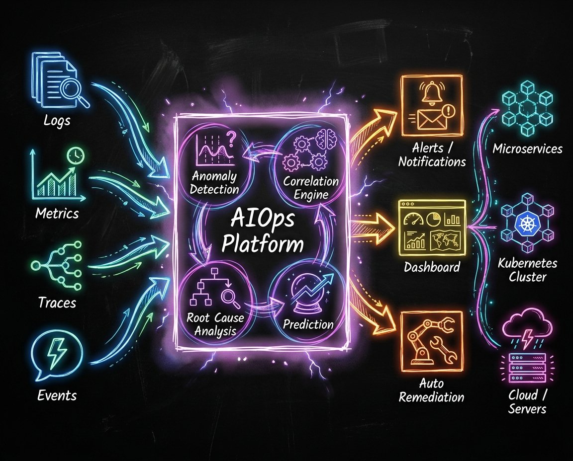 techyoutbe's tweet image. AIOps in action 🚀

Turning raw data into smart decisions:

Logs + Metrics + Traces + Events → Insights
🔍 Detect anomalies
🔗 Correlate signals
🧠 Find root cause
📈 Predict issues
⚡ Auto-remediate

All in one intelligent loop.
From noise → clarity → action.

#AIOps #DevOps