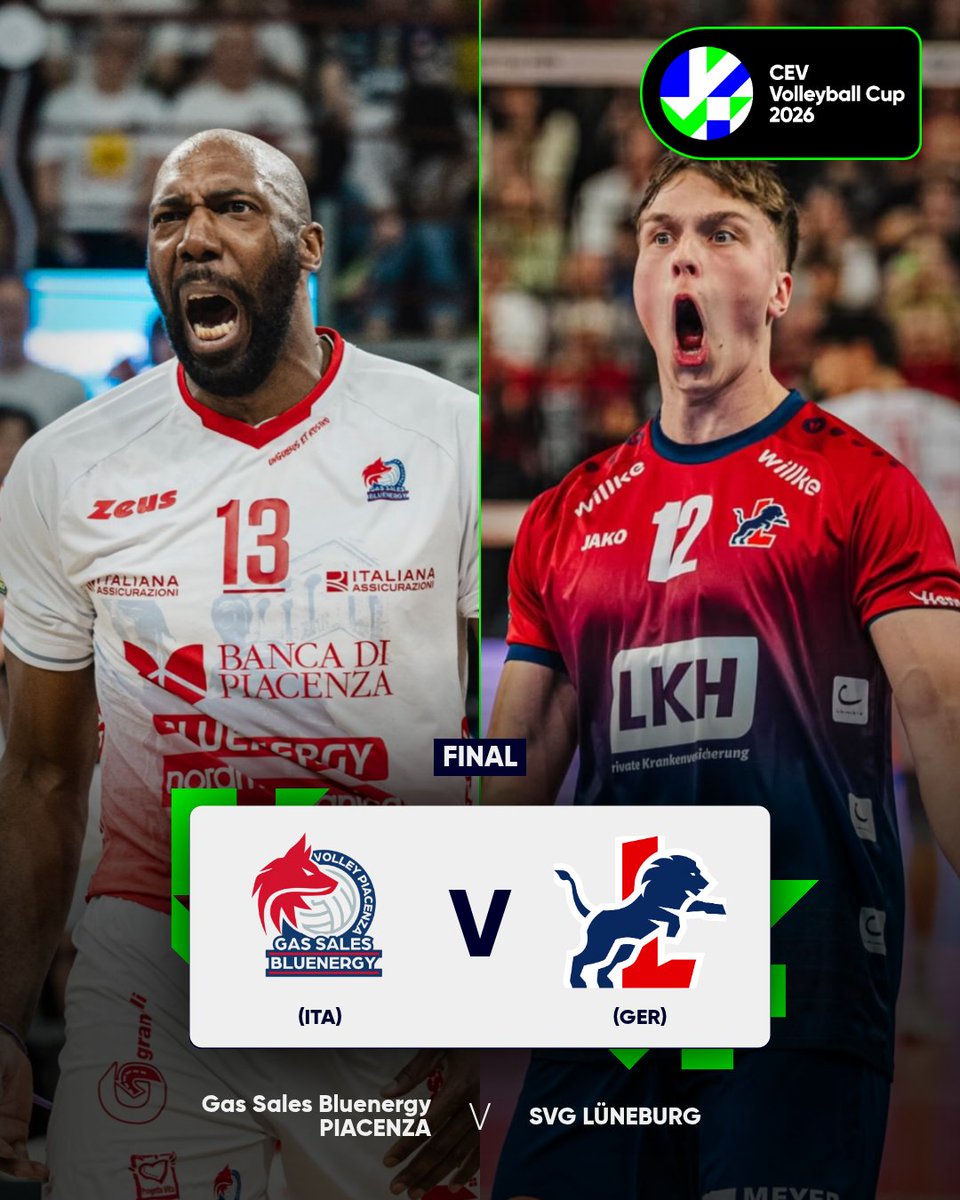 CEVolleyball's tweet photo. FINAL LAP!🏐🏆
@GasSalesVolley lead from the first leg, it all comes down to the decider.

Who will be crowned champions tonight? 🔥

📺Watch LIVE on https://t.co/35InljpTyP 👉https://t.co/G3qcpL9pki

#CEVCupM #volleyball #CEV https://t.co/jOubphKzU4