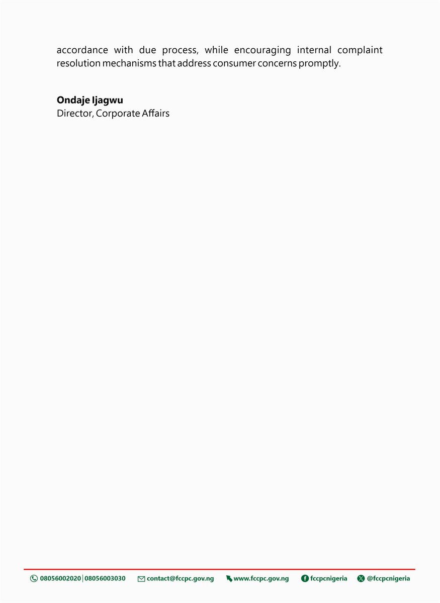 FCCPC Nigeria tweet media