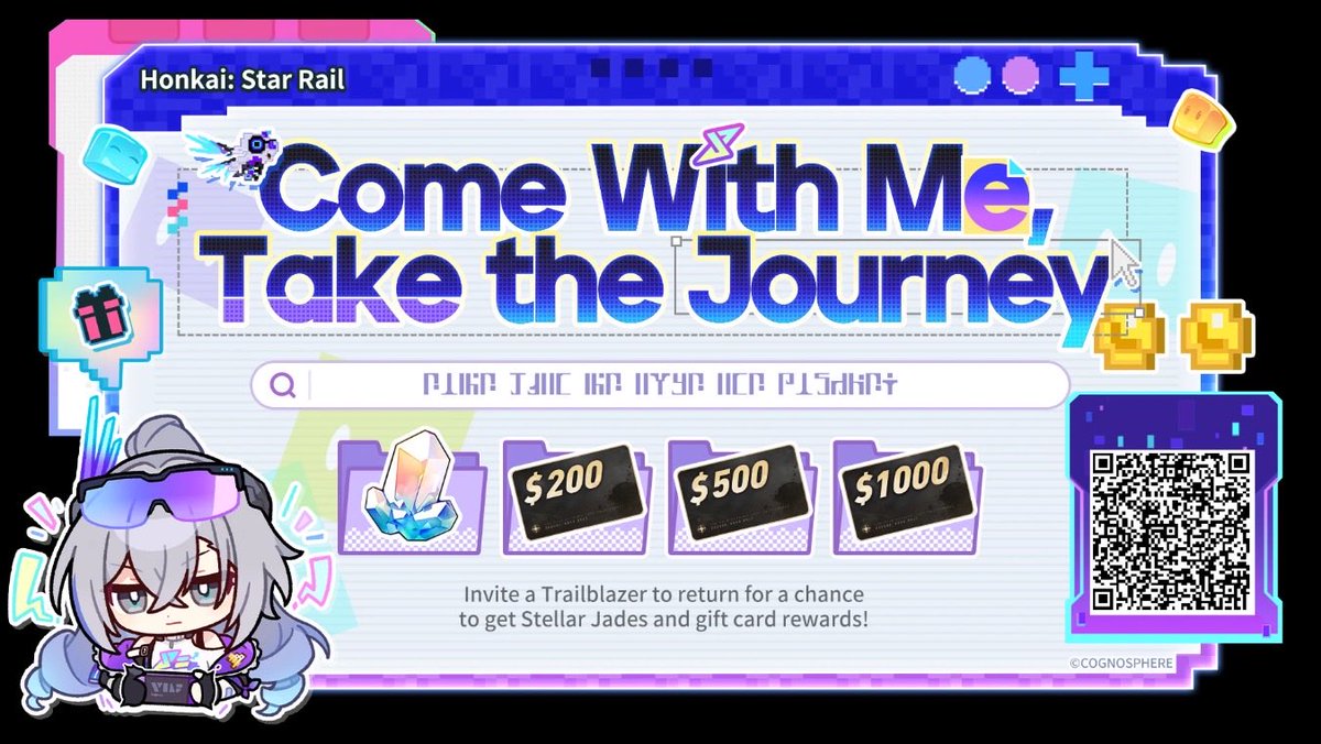 RikoSaturn's tweet photo. Invite returning Trailblazers to link up with your invitation code and log into the game to win Stellar Jades, gift cards, and other surprise rewards https://t.co/LJxDYNA8ac