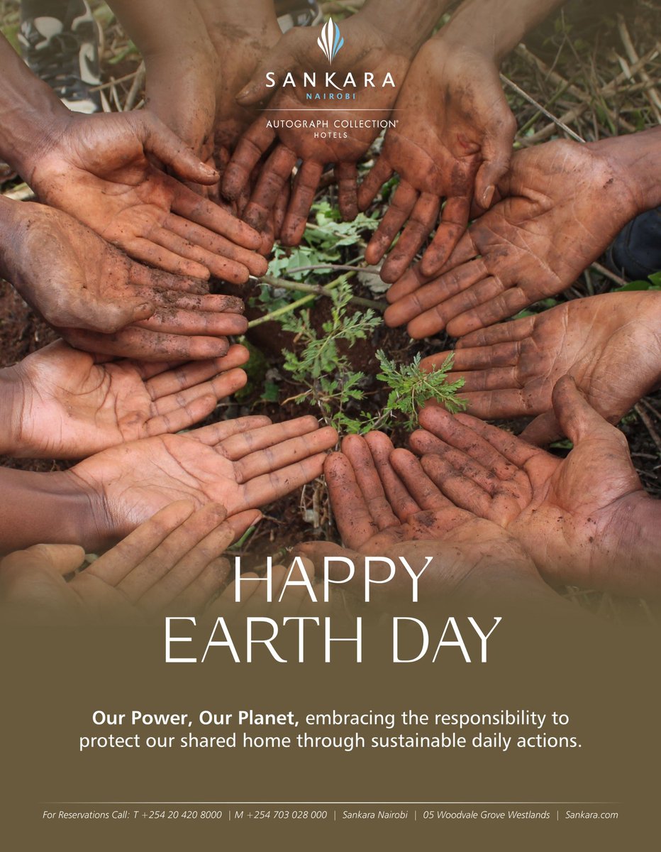 SankaraNairobi's tweet photo. Our Power, Our Planet

To the city, the skies and the soil beneath it all.

Happy Earth Day from our home to yours. Today we celebrate the planet that makes everything possible and renew our promise to protect it.
#sankaraautographcollection #earthday #ourpowerourplanet https://t.co/HUrl6rQ1BB
