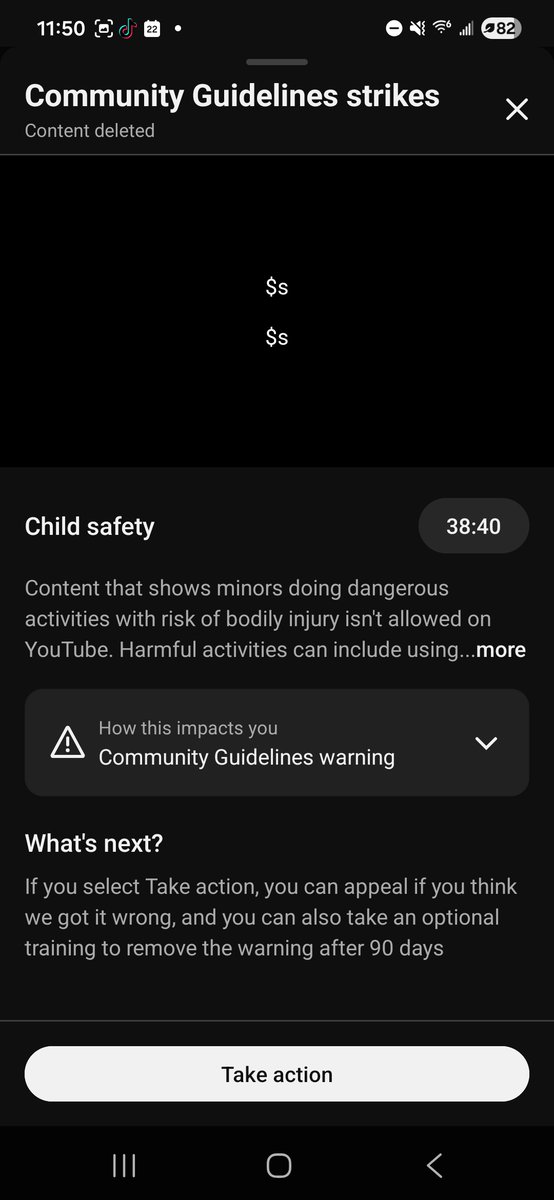 Jet_Amrmans2's tweet photo. @TeamYouTube  Hello, an unlisted test upload of mine was flagged for “child safety policy” violations but I am certain I included nothing of the sort. https://t.co/Cd3uuE6jLV