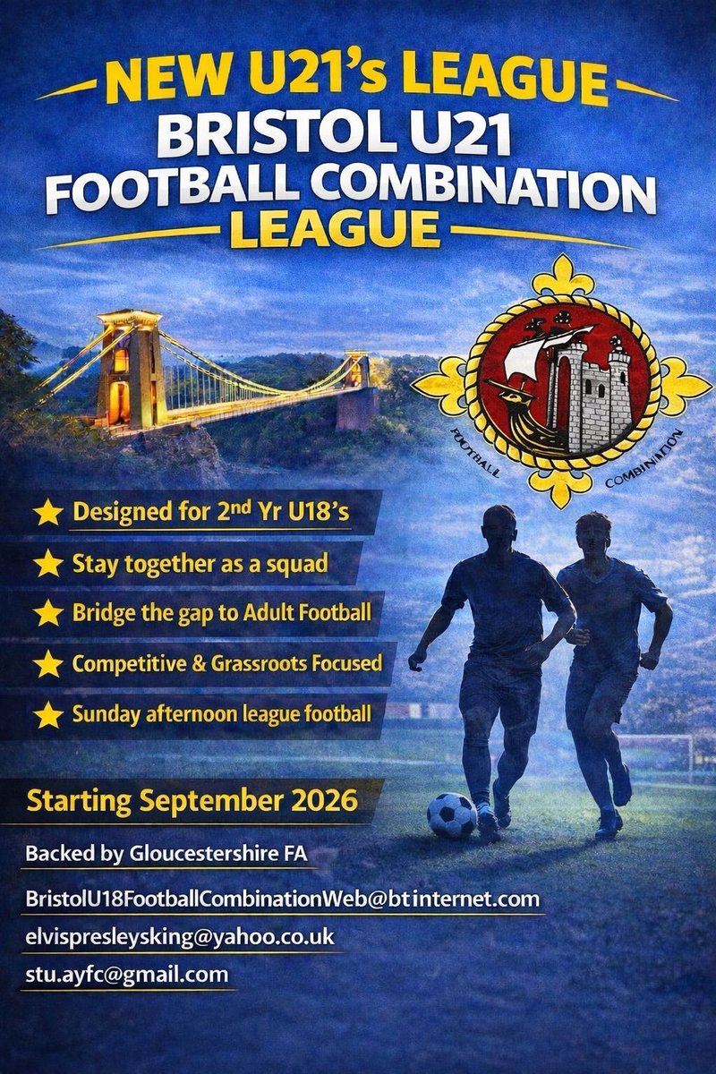 majorbrfc's tweet photo. Playing U18's but not sure what you're doing next season? Don't want to or feel ready to play adult football? Well, there's a new U21 league starting which will allow you to continue playing!  Please get in touch if interested. 

Fully backed by Gloucestershire FA

@GlosFA https://t.co/SU0BIigWT5