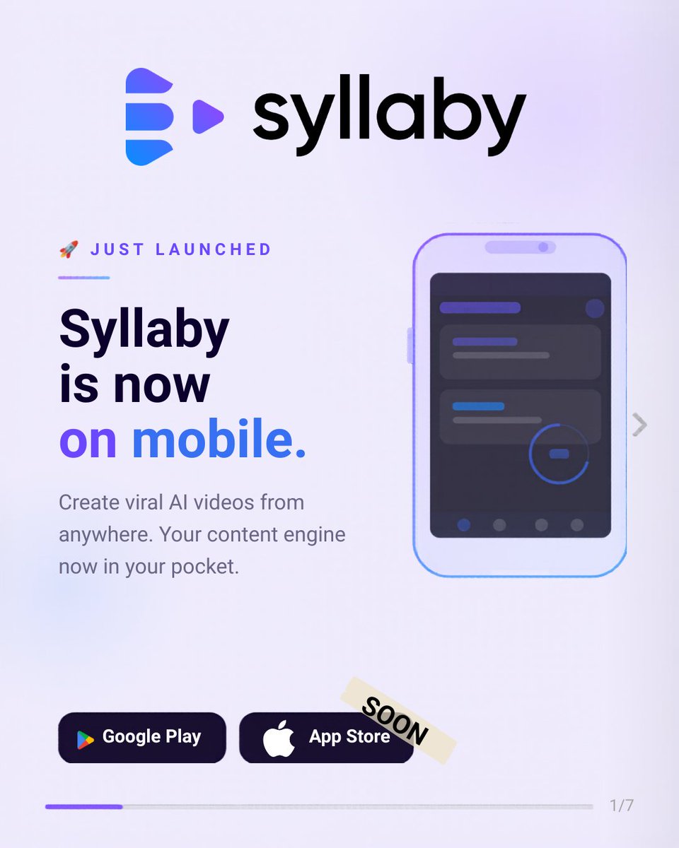 TrySyllaby's tweet image. 📲 The Syllaby mobile app is officially here! Create AI videos, scripts &amp;amp; content calendars from anywhere, now on Android. Swipe to see everything you can do on the go.

play.google.com/store/apps/det…

#syllaby #mobileapp #aivideo #ContentCreation #applaunch