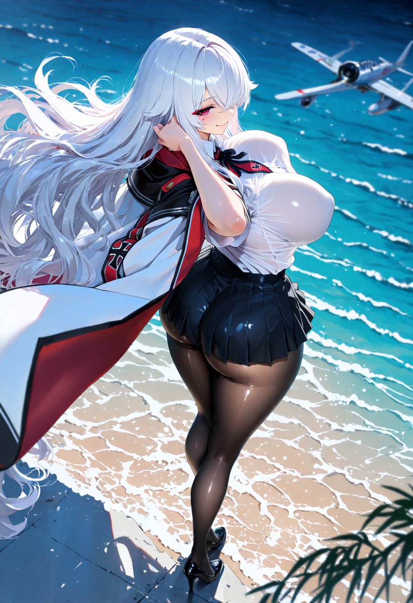 UgasenAI's tweet image. graf zeppelin | Azur lane  🫣.

#waifumaterial #White #SFW #anime