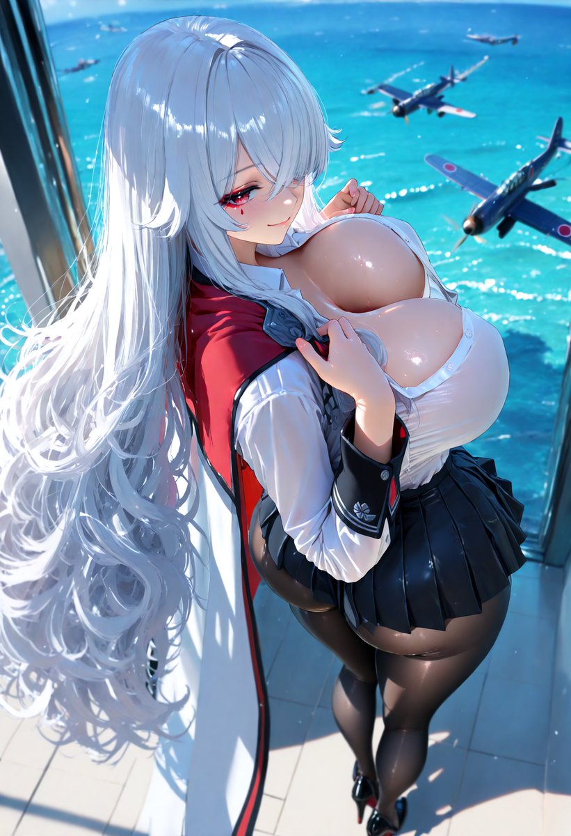 UgasenAI's tweet image. graf zeppelin | Azur lane  🫣.

#waifumaterial #White #SFW #anime