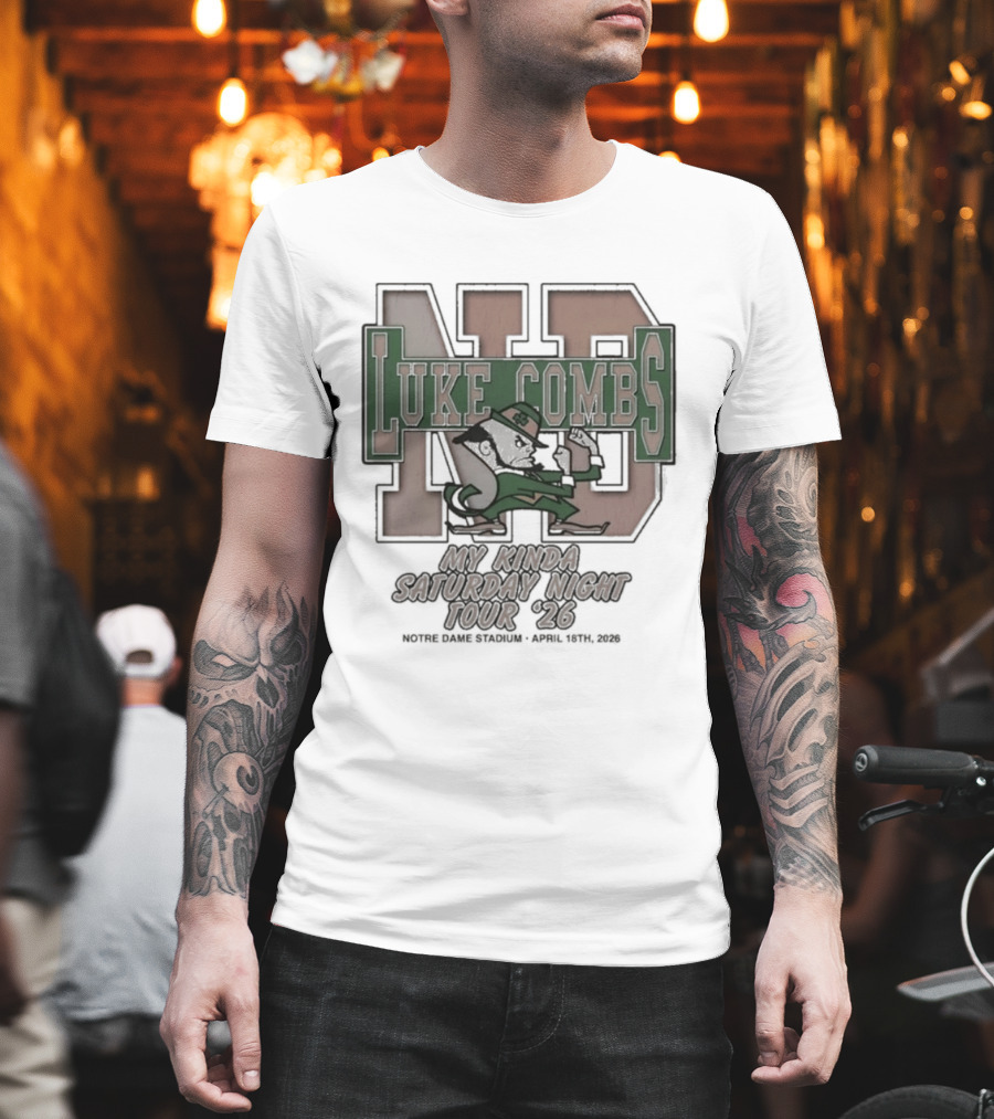 PagTee's tweet image. This one’s been on my mind: Luke Combs’ Notre Dame '26 tour shirt really captures that Saturday night vibe! 🎶 It takes me back to epic tailgating nights. pagtee.com/product/t-shir…

#LukeCombs #NotreDame #ConcertMerch #MyKindaSaturdayNight