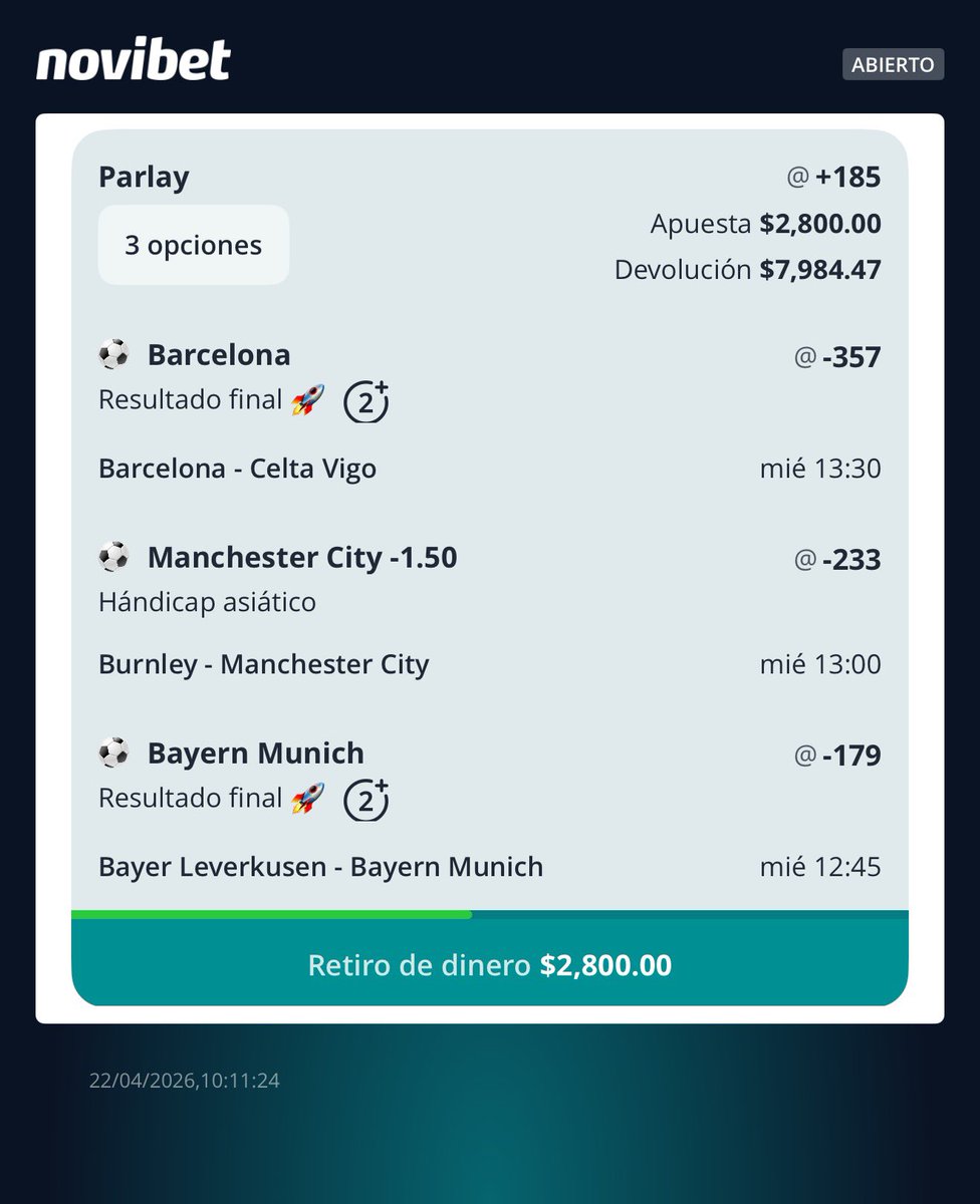 No hay forma de que este parlay se pierde, ¿verdad? ¿VERDAD?