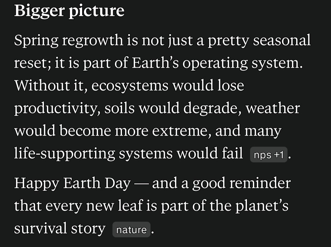HEIS_Tswvlis's tweet image. Perplexity: It's #good to #see the #trees, #shrubs, &amp;amp; #groundcovers #reborn during the #Spring. What would happen to #life on #Earth if they didn't reborn every Spring?

#HAPPY #EARTHDAY

4/22/2026