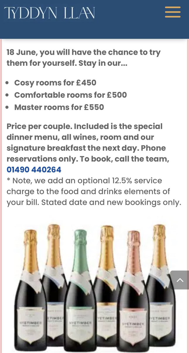 MikeAStevo's tweet image. What a great night the 18th June 2026 is going to be, 5 courses @Garfieldthechef matched with @Nyetimber sparkling wines #TyddynLlan and the FOH team @maria_ganova can’t wait to see the menu #restaurantwithrooms #finedining

Booking by telephone only  01490440264