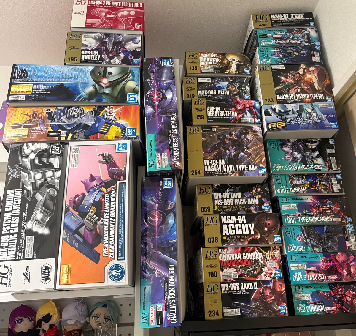 私の積みプラ。 ガンプラ手元配信で順番に組むぞ✊ ̖́-