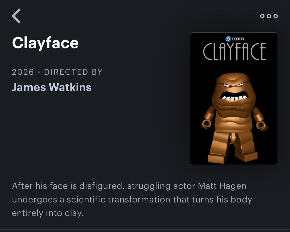 Time to say goodbye to the LEGO Clayface poster on Letterboxd…