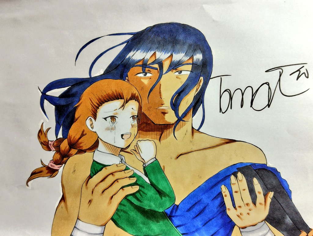 #グルガ誕生祭2026
#アークザラッド

グルガさん、お誕生日おめでとうございます!

バンザ山のエレナちゃんと一緒に出てきたシーン、めちゃくちゃ好きであのシーンを自分なりに描いてみました✨

あのシーンはとにかくグルガさんカッコよかったです！