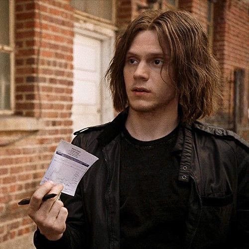 the hair stylists for ahs throw a wig in the air and have evan peters catch it with his head and send him to set