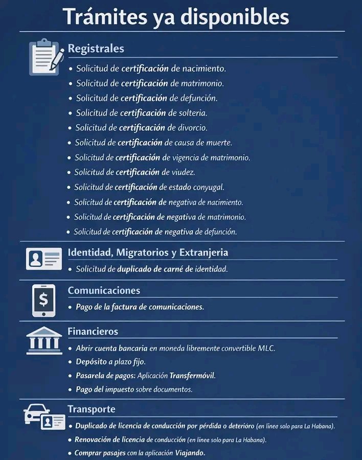 👩‍💻🧑‍💻 | Soberanía, plataforma de información y servicios del Gobierno🇨🇺, constituye un cambio tecnológico y cultural en el que los documentos electrónicos tienen el mismo valor jurídico que los físicos.

#BPAMatanzas
#MatancerosEnVictoria