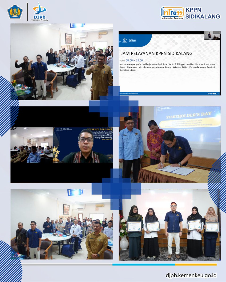 kppnsidikalang's tweet photo. Haloo Sobat #Intress
KPPN Sidikalang melaksanakan Stakeholders’ Day pada Selasa, 21 April 2026 secara hybrid. Rangkaian kegiatan yang dilaksanakan adalah Forum Komunikasi Publik (FKP), Sosialisasi Pelaksanaan Anggaran, dan Apresiasi kepada Satker Periode Semester II 2025. https://t.co/yvbGWGDyhZ