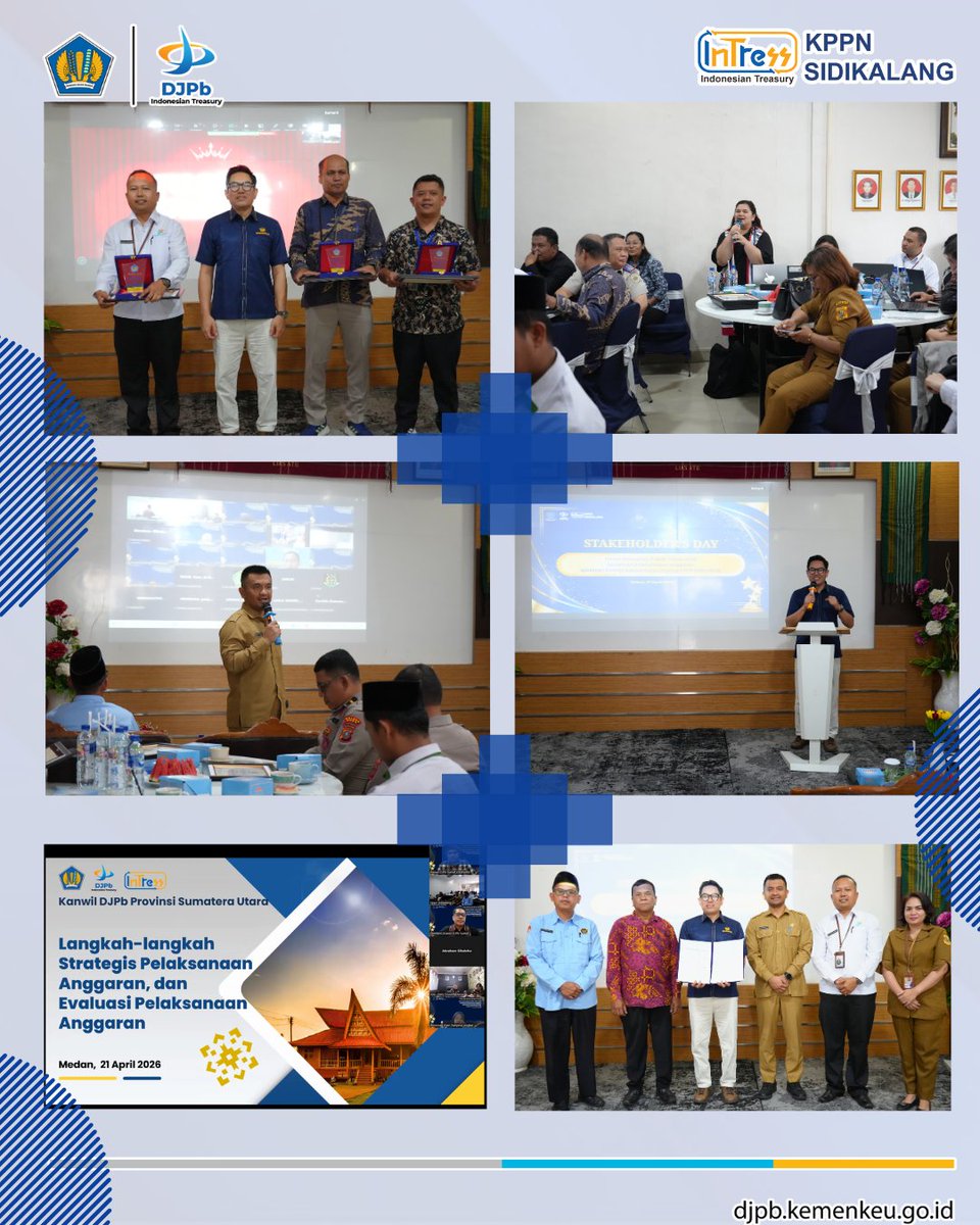 kppnsidikalang's tweet photo. Haloo Sobat #Intress
KPPN Sidikalang melaksanakan Stakeholders’ Day pada Selasa, 21 April 2026 secara hybrid. Rangkaian kegiatan yang dilaksanakan adalah Forum Komunikasi Publik (FKP), Sosialisasi Pelaksanaan Anggaran, dan Apresiasi kepada Satker Periode Semester II 2025. https://t.co/yvbGWGDyhZ