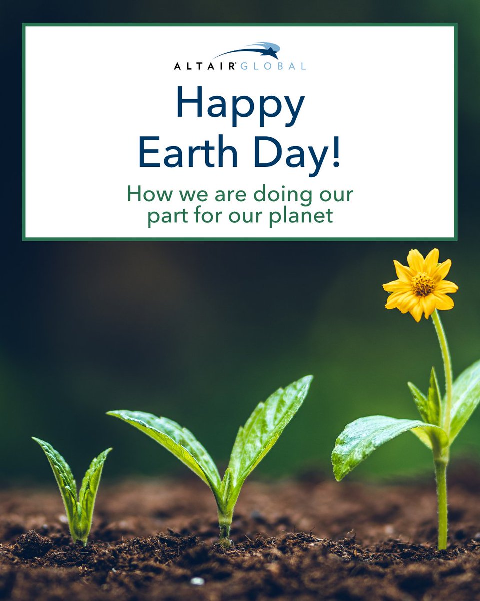 AltairGlobal's tweet image. Happy Earth Day! 🌎🌱

We are celebrating the continued efforts of our ESG initiatives made through our supplier partnerships and grateful for the opportunity to make a difference.

Find out more about all our efforts: hubs.li/Q04d0tc70

#EarthDay #AltairESG #GlobalMobility