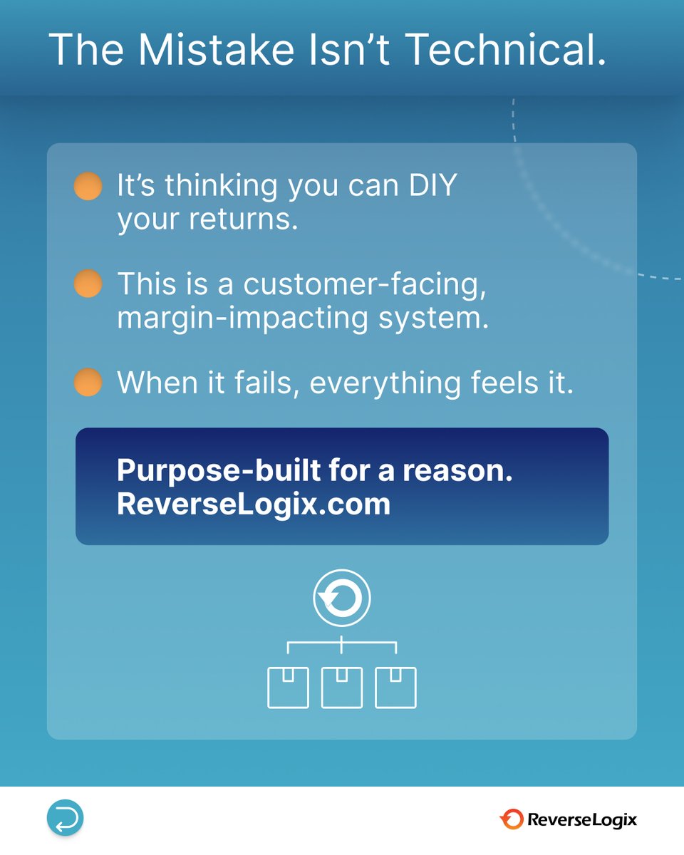 reverselogix's tweet photo. AI tools have made it faster than ever to build software. But should you build your own returns management system? 

There's a reason no company builds its own ERP or WMS. Returns management carries the same weight. Learn more https://t.co/9Q3TkNfwdd

#reverselogix https://t.co/FQaRDsYTnu