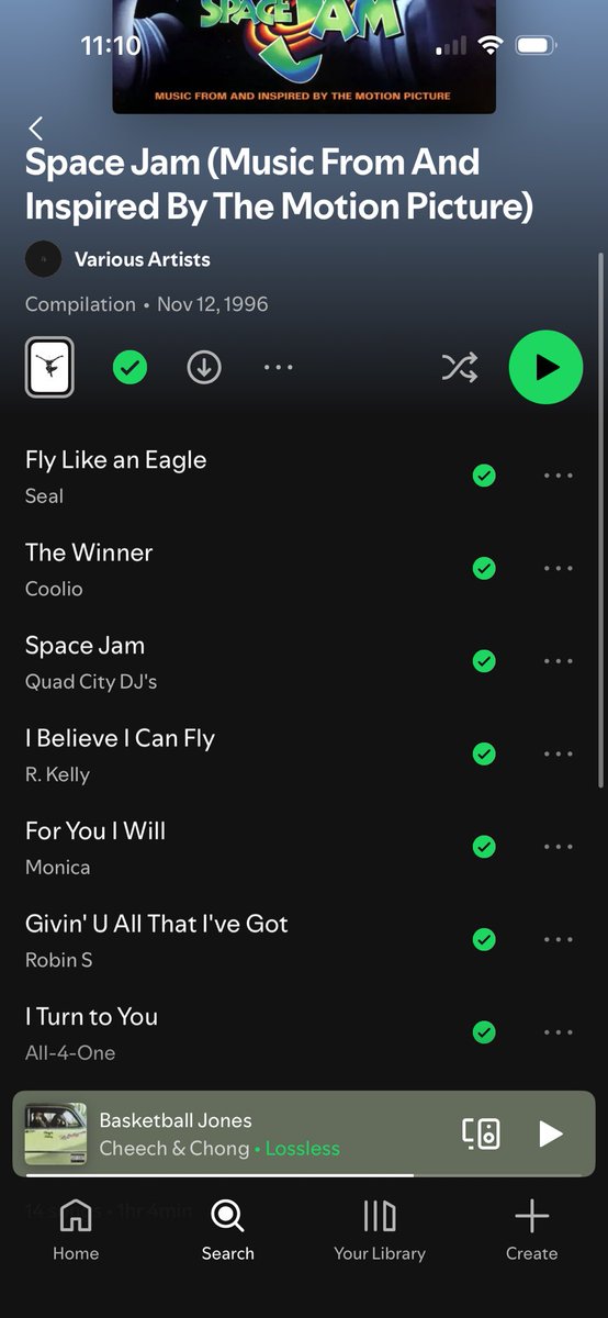 adbrad's tweet photo. The complete Space Jam (1996) soundtrack is not available on any music streaming platform. Only Apple Music even shows the full track list. Look at what they have taken from us. https://t.co/bFMsHoDZM4