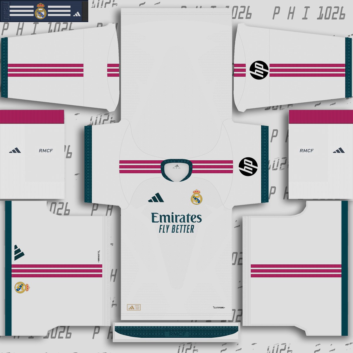 Phi_1026's tweet image. 💥Real Madrid 26-27 Home Kit Leaked 🚨
@realmadrid 📸
@LaLiga 
@adidasfootball 

#eFootball #PES2021 #Kitpack #patterns #peskit #kitmaker #RealMadrid #Adidas