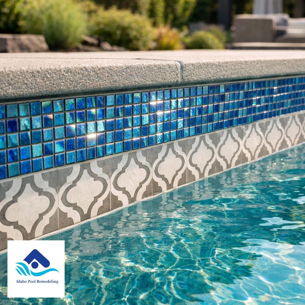 Ready to level up your Boise backyard? 🌊 Our 2026 Pool Tile Playbook is here! We compare glass vs. porcelain tile to help you choose the perfect look for your luxury remodel. 💎 Read more on our blog! #PoolRemodel #Boise #LuxuryPools #DesignTrends