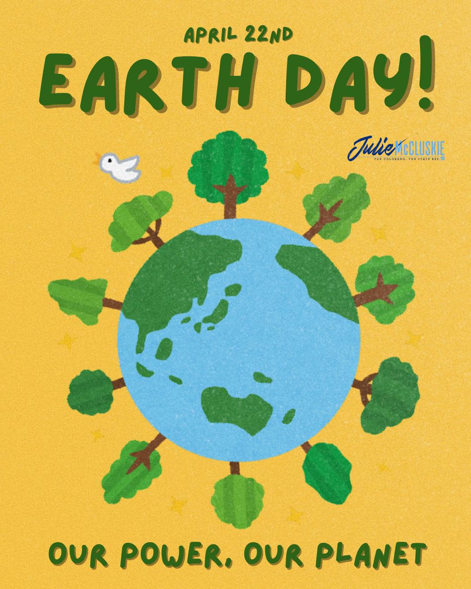 McCluskieforCO's tweet image. Happy Earth Day! I'm celebrating our beautiful planet &amp;amp; feeling grateful to call CO home. Protecting CO's resources for future generations &amp;amp; for the benefit of our wild places remains one of my top priorities. Let’s do our part for the planet we love! #lovewhereyoulive #EarthDay